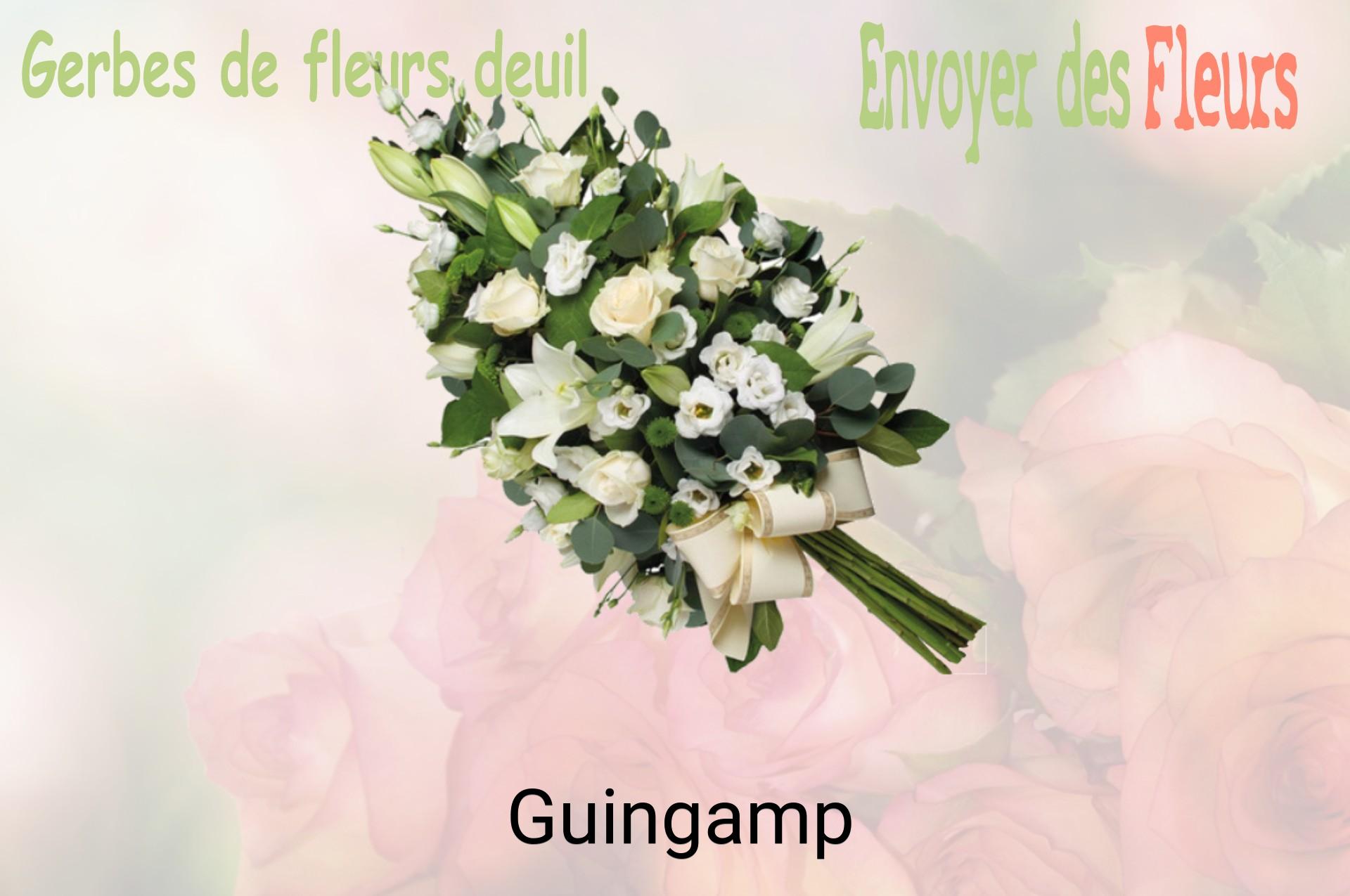 Gerbe de fleurs de deuil livrée à Guingamp